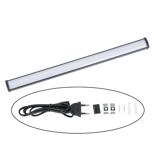 ULI-Q951 6W-4000K IP20 BLACK Светильник линейный светодиодный аналог Т5, 230В, Кабель 0.9м с вилкой и крепление в-к, Белый свет 4000K, Корпус черный, TM Volpe - фото 1