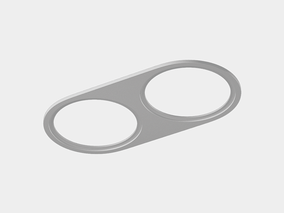 Рамка двойная для серии COMBO 4, круглая, белая, COMBO-4R2-WH - фото