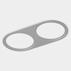 'Рамка двойная для серии COMBO 4, круглая, белая, COMBO-4R2-WH 004192