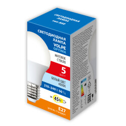 LED-A60-5W-4000K-E27-FR-SLS Лампа светодиодная, Форма A, матовая, Белый свет 4000K