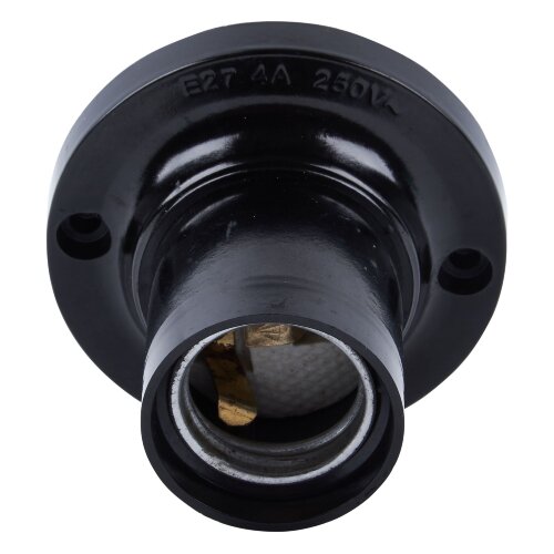 ULH-02-E27W-Bakelite Патрон настенный прямое основание, Карболитовый, Цоколь Е27, TM Uniel - фото 2