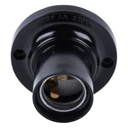 ULH-02-E27W-Bakelite Патрон настенный прямое основание, Карболитовый, Цоколь Е27, TM Uniel