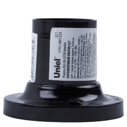 ULH-02-E27W-Bakelite Патрон настенный прямое основание, Карболитовый, Цоколь Е27, TM Uniel