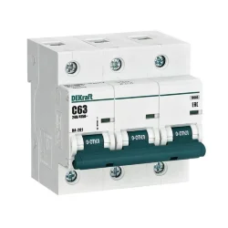 Выключатель автоматический модульный 3п C 63А 10кА ВА-201 DEKraft 13007DEK