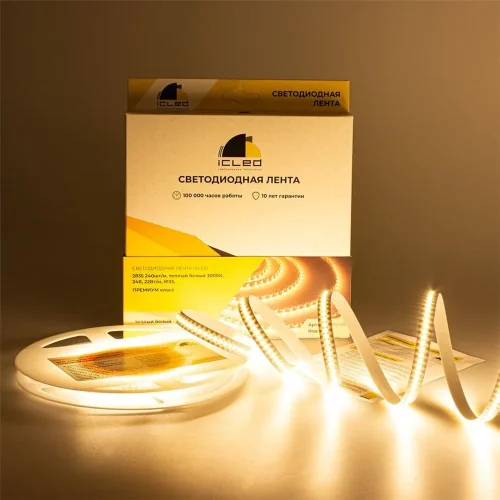 Светодиодная лента Class Premium, 2835, 240 led/m, warm white, 24V, IP33, RN19 - фото I