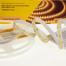 Светодиодная лента Class Premium, 2835, 240 led/m, warm white, 24V, IP33, RN19