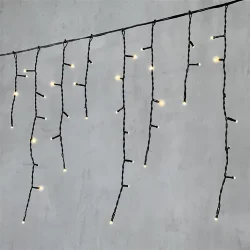 Гирлянда Бахрома 3,1 x 0,5 м Тепло-Белая 220В, 150 LED, Провод Черный ПВХ, IP54