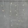 Гирлянда Бахрома 3,1 x 0,5 м Тепло-Белая с Мерцанием Белого Диода 220В, 150 LED, Провод Прозрачный ПВХ, IP54. Фото 2.