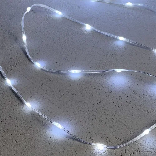 Гирлянда Роса 20м Белая 24В, 400 LED, Провод Прозрачный ПВХ, IP65. Фото 2.