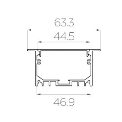 Профиль врезной алюминиевый LC-LPV-3263-2 Anod