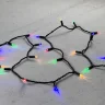 Гирлянда Нить с Колпачком 10м Разноцветная 24В, 100 LED, Провод Черный ПВХ, IP65. Фото 3.