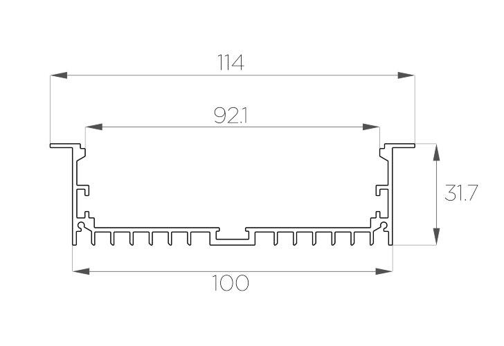 Профиль врезной алюминиевый LC-LPV-32114-2 Anod - фото 2