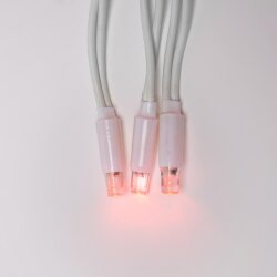 ULD-C2030-240-TWK RED IP67 Занавес светодиодный с эффектом мерцания, 3х2м, Соединяемый, 240 светодиодов, Красный свет, Провод белый.