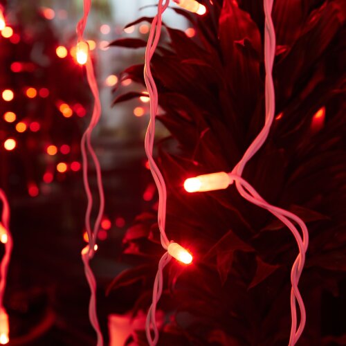 ULD-C2030-240-TWK RED IP67 Занавес светодиодный с эффектом мерцания, 3х2м, Соединяемый, 240 светодиодов, Красный свет, Провод белый. - фото 9