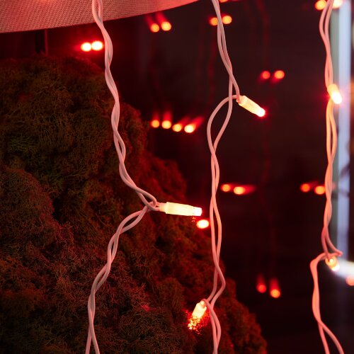 ULD-C2030-240-TWK RED IP67 Занавес светодиодный с эффектом мерцания, 3х2м, Соединяемый, 240 светодиодов, Красный свет, Провод белый. - фото 10