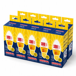 LED-C37-11W-WW-E27-FR-NR SET10 Лампа светодиодная, Форма свеча, матовая, Серия Norma, Теплый белый свет 3000K, Упаковка 10 штук