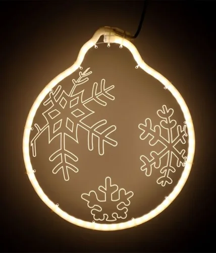 Светодиодная Фигура Шар 30 x 30 см Тепло-Белая, Гибкий Неон и Акрилайт, IP54. Фото 1.