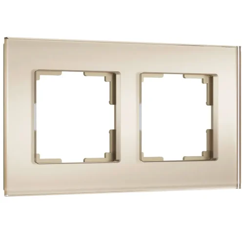 Рамка из стекла на 2 поста Senso шампань soft-touch W0023111 - фото