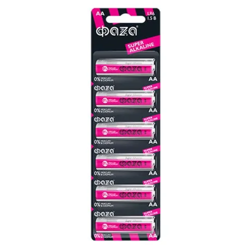 Элемент питания алкалиновый AA/LR6 1.5В Super Alkaline BL-6 (уп.6шт) ФАZА 5002043 - фото