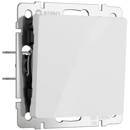 Выключатель одноклавишный (белый акрил) W1110041 - фото