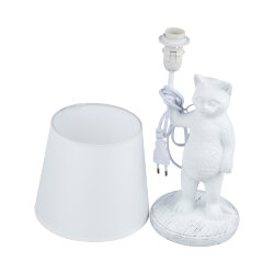UML-B465 E14 WHITE Светильник настольный декоративный Кот, под лампу Е14, 40W, Механический выключатель, Белый