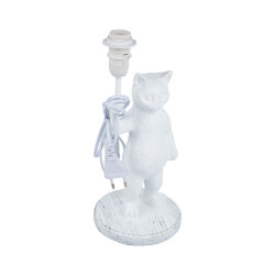 UML-B465 E14 WHITE Светильник настольный декоративный Кот, под лампу Е14, 40W, Механический выключатель, Белый