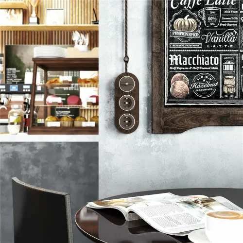 Переключатель/выключатель одноклавишный Vintage мокко матовый/хром W5812052 - фото 5