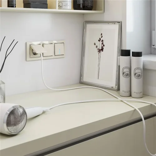 Выключатель одноклавишный с подсветкой (слоновая кость) W1110103 - фото 2