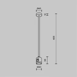 Крепление потолочное Medium 360мм с прямым коннектором питания Flarity латунь (Латунь)