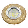 DLS-L141 GU5.3 GLASSY/GOLD Светильник декоративный встраиваемый, серия Luciole. Без лампы, цоколь GU5.3. Доп. светодиодная подсветка 3Вт. Стекло. Зеркальный/светло-желтый. ТМ Fametto - фото
