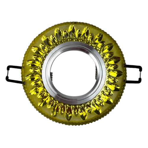 DLS-L141 GU5.3 GLASSY-GOLD Светильник декоративный встраиваемый, серия Luciole, Без лампы, цоколь GU5.3, Доп, светодиодная подсветка 3Вт, Стекло, Зеркальный-светло-желтый - фото 2
