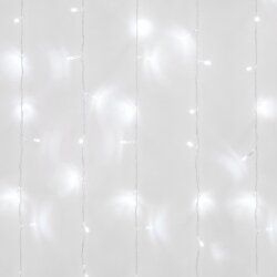 ULD-C6030-450-TTK WHITE IP44 Занавес светодиодный с эффектом мерцания, 6х3м, Соединяемый, 450 светодиодов, Белый свет, Провод прозрачный, TM Uniel