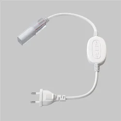 Коннектор питания с сетевой вилкой для светодиодной ленты 220В 201205 (Белый)