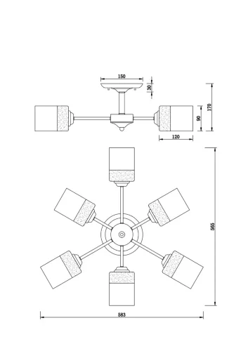 Люстра Freya FR5088PL-06B (Черный) FR5088PL-06B - фото 3