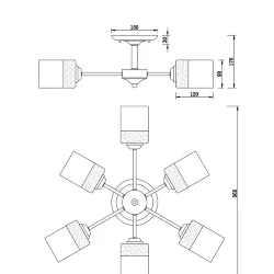 Люстра Freya FR5088PL-06B (Черный) FR5088PL-06B