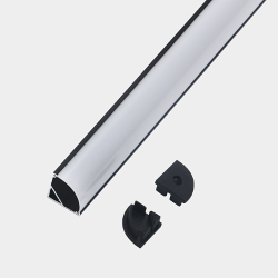 'Алюминиевый профиль угловой черный 2 м SF-1616-BL 043330