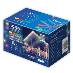 ULD-B10008-480-TTK MULTI IP44 Бахрома светодиодная с эффектом мерцания, 10м, Соединяемая, 480 светодиодов, Разноцветный свет, Провод прозрачный