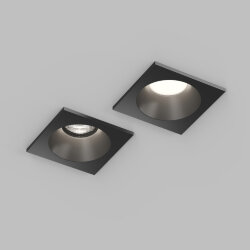 Встраиваемый влагозащищённый светильник COVE, IP44, до 15 Вт LED, GU10, алюминий, чёрный, Denkirs DK2131-BK