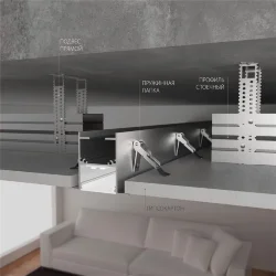 Линейный светодиодный встраиваемый светильник 78см 15Вт 3000К серебряный 101-300-78 (041465)