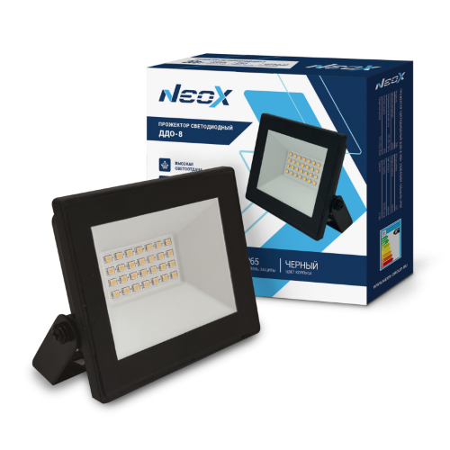 Прожектор светодиодный ДДО-8 20Вт 230В 6500К 2000Лм 100лм/Вт IP65 черный NEOX - Фото