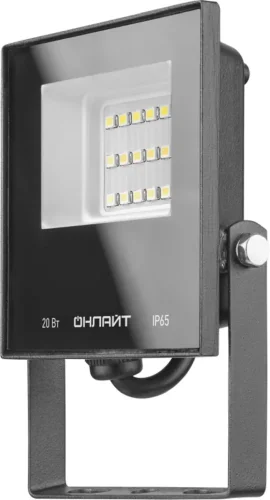 Прожектор светодиодный 61 949 OFL-20-6K-BL-IP65-LED 20Вт 6000К IP65 1600лм черн. ОНЛАЙТ 61949 - фото
