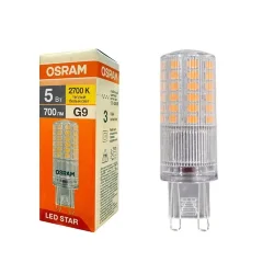 Лампа светодиодная 5W/2700K G9 220V | 700Lm d18x60 | - OSRAM