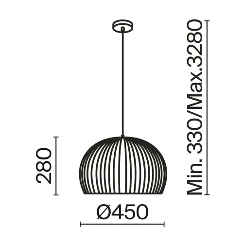 Подвесной светильник Корни / Roots E27х1 (Черный) MOD195PL-01W1 - фото 3
