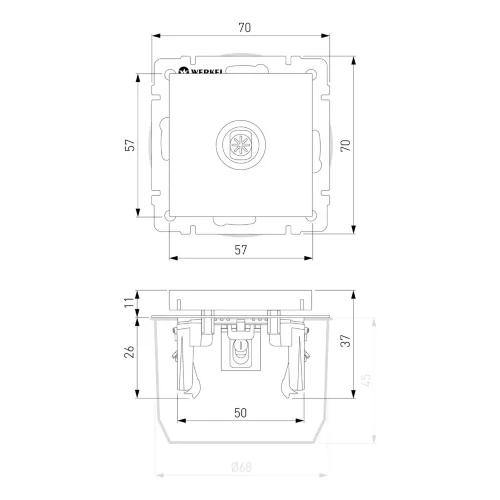 W1183006/ ТВ-розетка оконечная (серебряный) W1183006 - фото 4