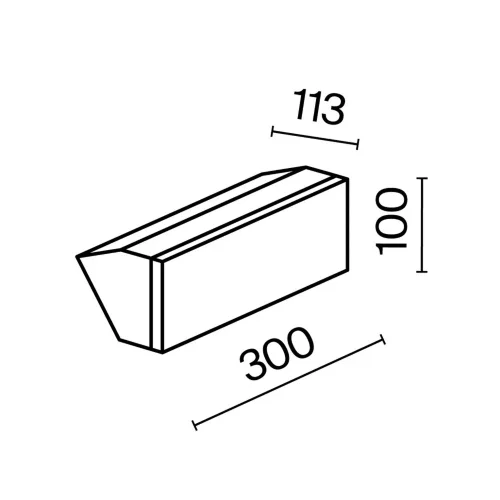 Настенный светильник (бра) Блок / Brick 3000K 20Вт IP 54 (Графит) O436WL-L20GF3K - фото 5