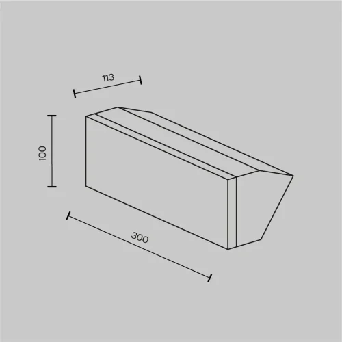 Настенный светильник (бра) Блок / Brick 3000K 20Вт IP 54 (Графит) O436WL-L20GF3K - фото 12