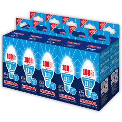 LED-C37-11W-NW-E14-FR-NR Набор из 10штук Лампа светодиодная, Форма свеча, матовая, Серия Norma, Белый свет 4000K, Картон
