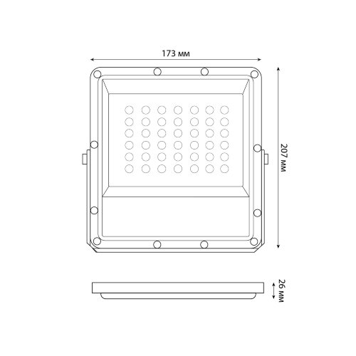 ULF-F51D-50W-6500K IP65 200-240V GREY Прожектор светодиодный, Дневной свет 6500K, Угол 90 градусов, Корпус серый, TM Uniel - фото 7