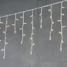 Гирлянда Бахрома 3,1 x 0,5 м Экстра Тепло-Белая 220В, 120 LED, Провод Белый Каучук, IP65. Фото 1.