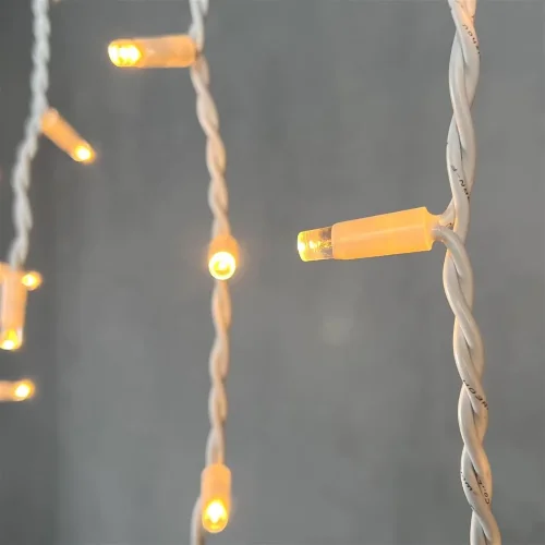 Гирлянда Бахрома 3,1 x 0,5 м Экстра Тепло-Белая 220В, 120 LED, Провод Белый Каучук, IP65. Фото 3.